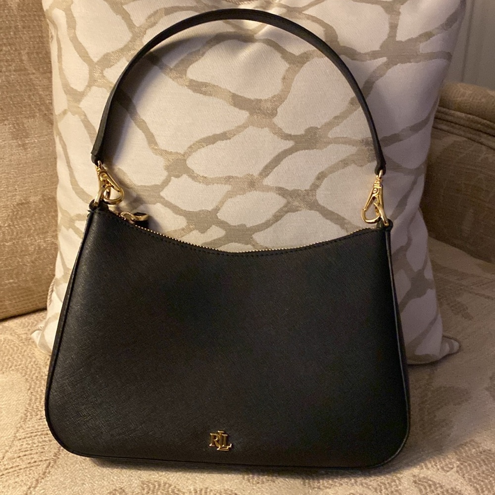 Ralph Lauren Black “Danni” Leather Hand/Crossbody Bag - Picture 2 of 5